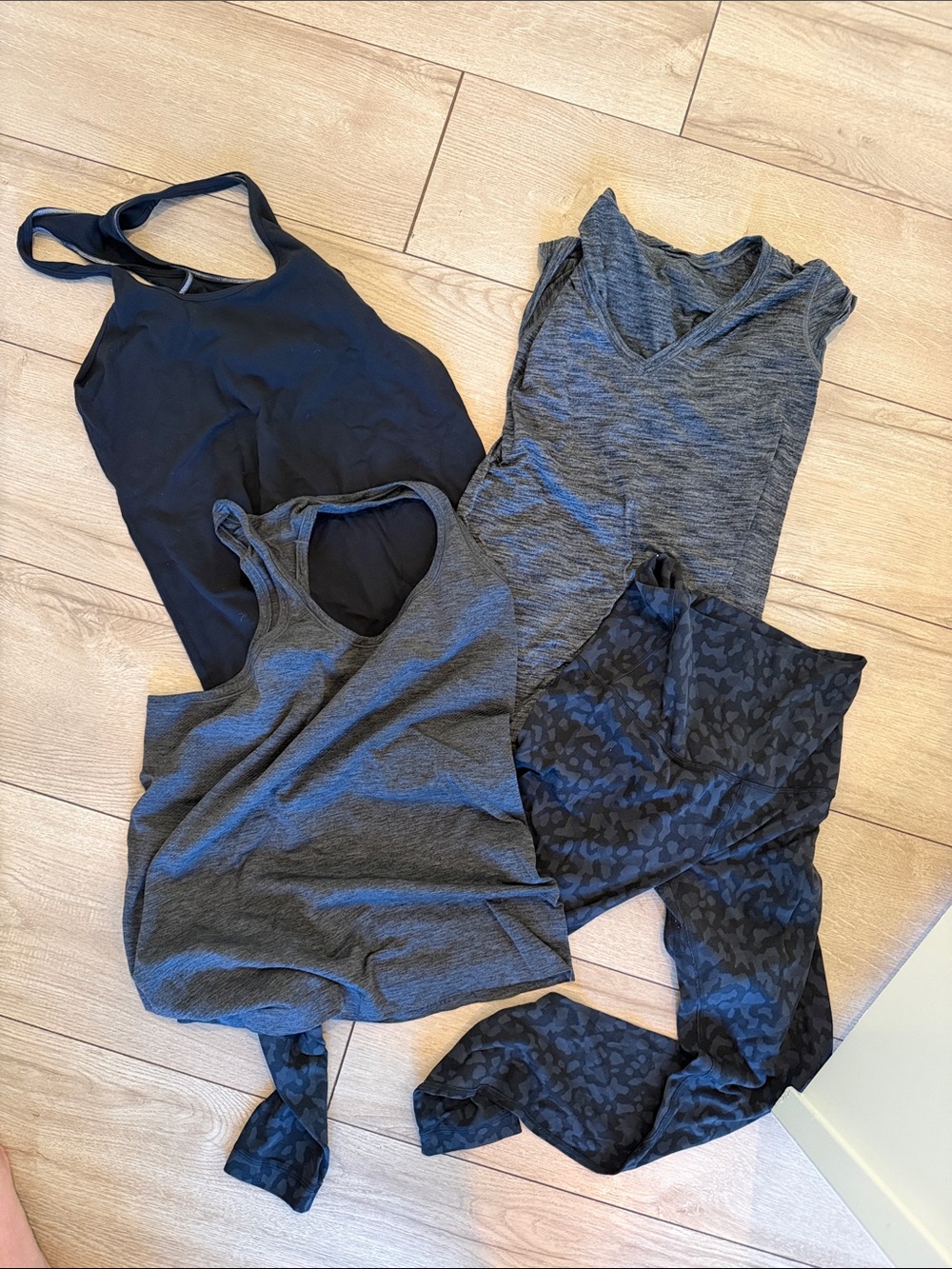 lululemon athletica Black & Charcoal Mix Sports Bra and Tank Set